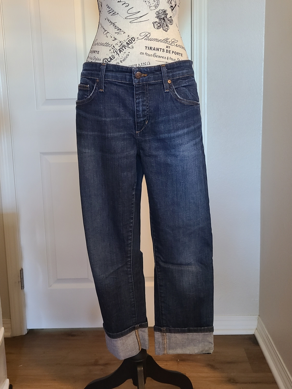 Joe's Jeans Relaxed Dark Blue Cuffed Straight Leg
